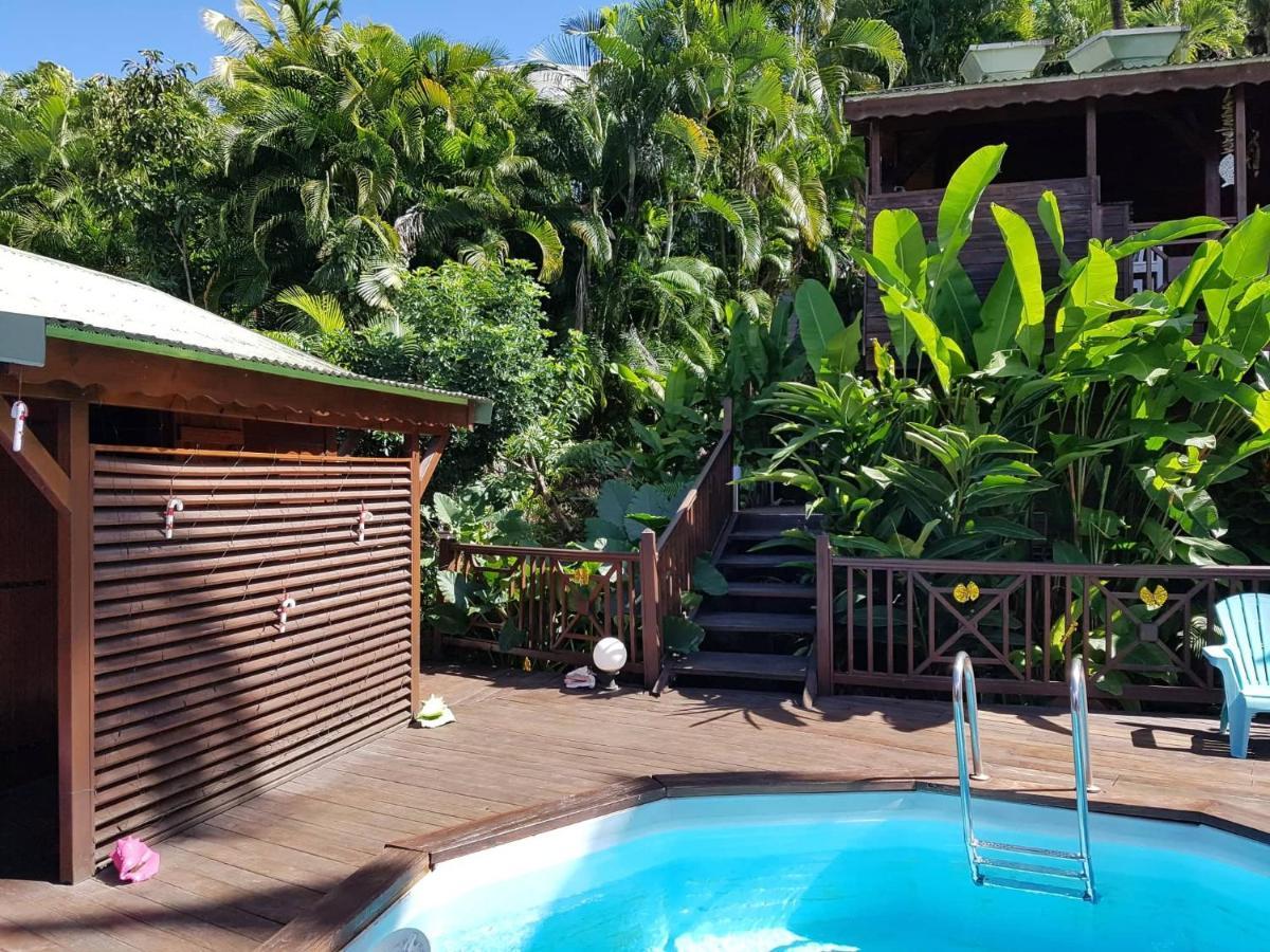 Gites Les Lodges Des Hauts De Deshaies Bungalow Barbade Bagian luar foto